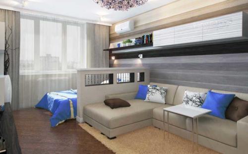 Спальня и гостиная в одной комнате. 22 фото, как разделить гостиную и спальню в одной комнате