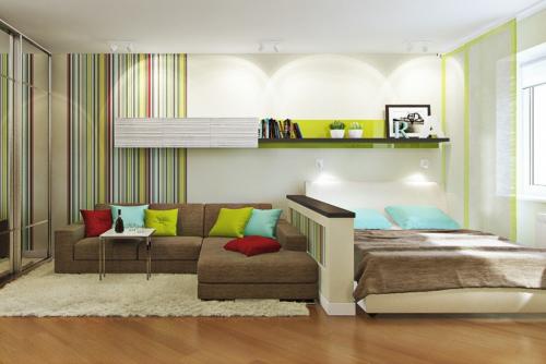 Спальня и гостиная в одной комнате. 22 фото, как разделить гостиную и спальню в одной комнате