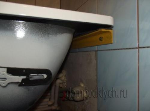 Установка стальной ванны на уголки. Как можно установить стальную ванну