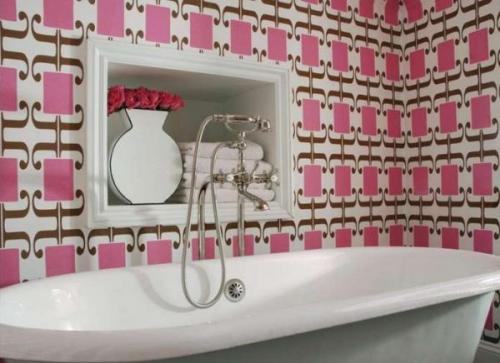 Вместо плитки в ванной. Обои для отделки стен в ванной
