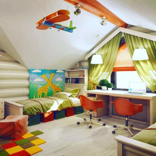 Идеи дизайна детской комнаты в деревянном доме 02