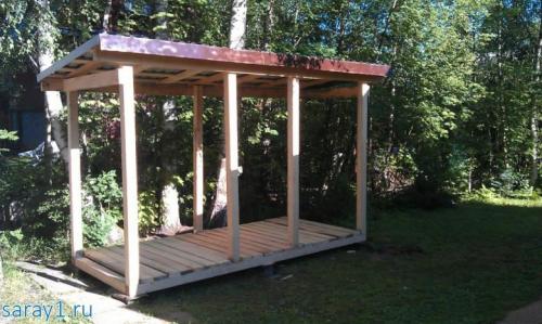 Углярка с дровником. Дровник своими руками.