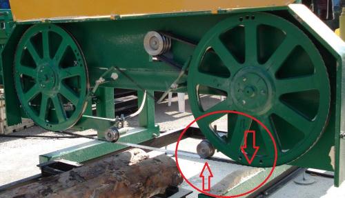 Регулировка роликов на ленточной пилораме. Регулировка направляющих роликов на ленточной пилораме