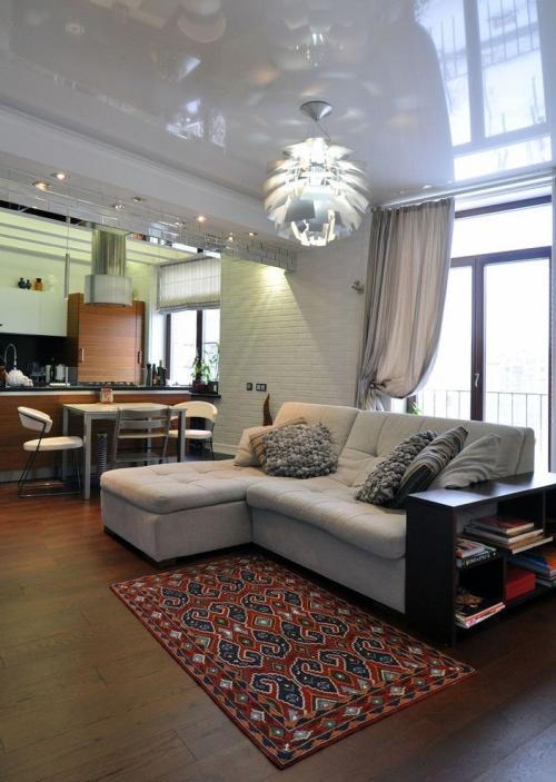 Натяжные потолки в кухне 02