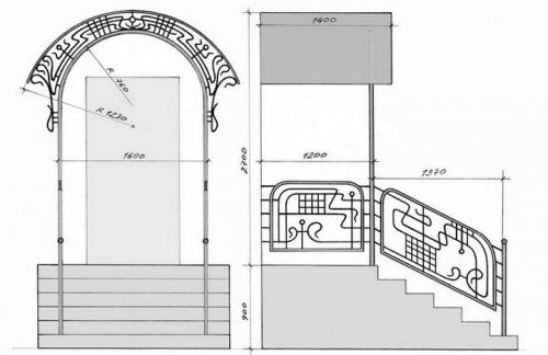Крыльцо из металла на три ступеньки. Размеры крыльца 03 Крыльцо из металла на три ступеньки. Размеры крыльца 03