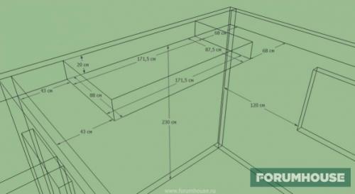 Лестница между двух стен в доме
