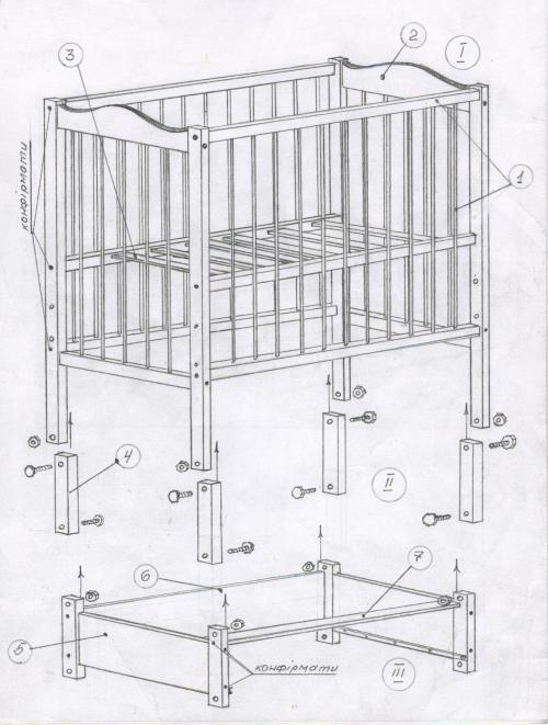 Схема детская кроватка. Детская кроватка своими руками: мастер-класс с чертежами и фото