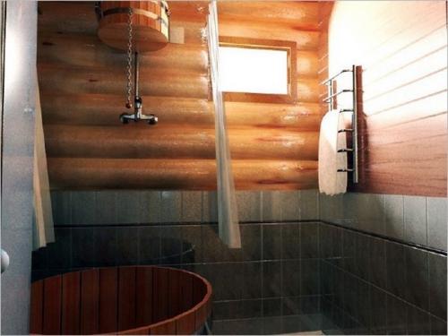 Мойка в бане дизайн интерьера. Отделка покрытиями из керамической или клинкерной плитки 06