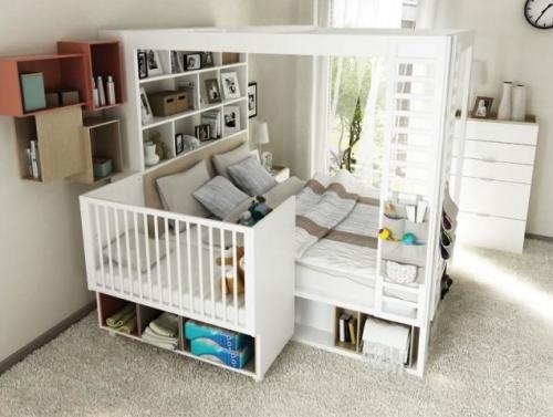 Спальня и детская в одной комнате 03