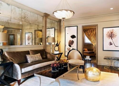 Зеркала в интерьере гостинной 04