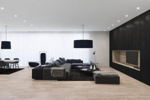 Черно-белый интерьер и его сочетания 08