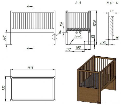 Детская кровать своими руками из дерева схема. Делаем детскую кровать своими руками: пошаговый мастер-класс с фото и видео, готовые чертежи и схемы
