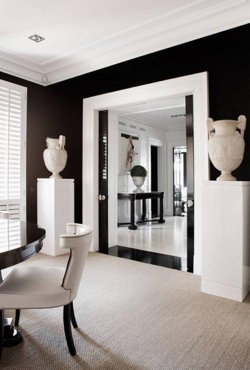 Черно-белый интерьер и его сочетания 01