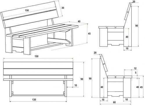 Простая лавка своими руками из досок. Современные конструкции садовых скамеек, изготовление своими руками