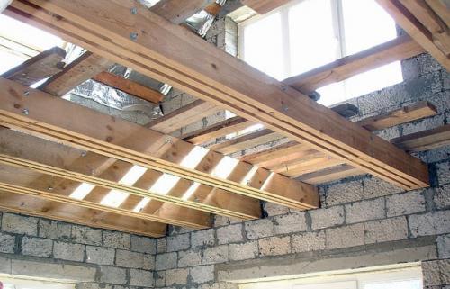 Балка из двух досок. Перекрытие из дерева