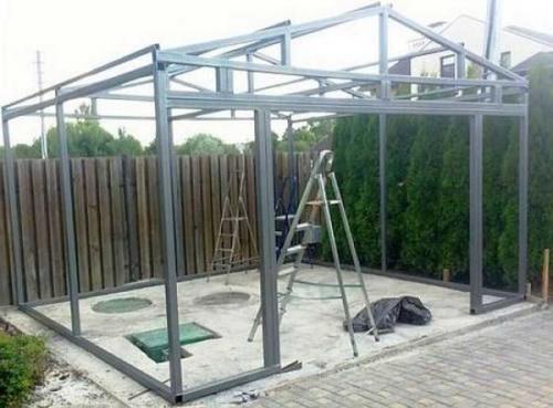 Разборный каркасный гараж из профлиста. Как делать каркас