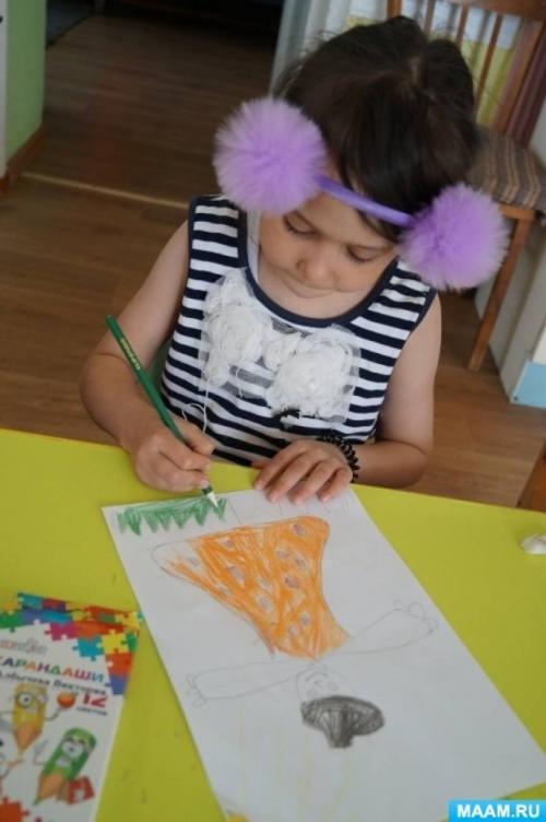 Картинка Пугало огородное для детей. Рисование на тему «Пугало — сторож сказочного огорода Маши и Медведя»