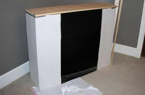 Камин на рождество своими руками. Если есть большая коробка