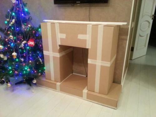 Камин на Новый год 2023 своими Руками. Камин из коробок на Новый год своими руками: инструкция, фото лучших каминов