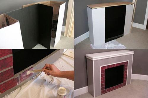 Камин из коробок своими руками на новый год пошаговая инструкция. Что понадобится для Фальш-камина из коробок