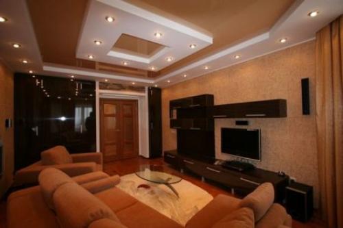 Натяжные потолки в зал 18 кв м. Комбинация с гипсокартоном