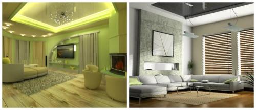 Натяжной потолок в зале. Плюсы и минусы 07