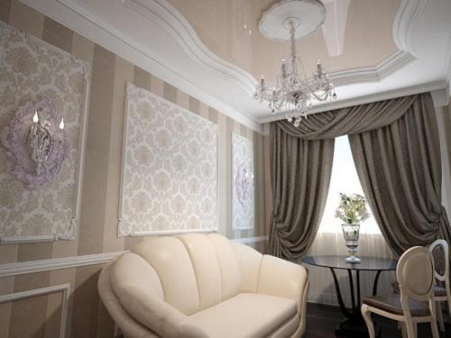 Натяжной потолок в зале. Плюсы и минусы 12