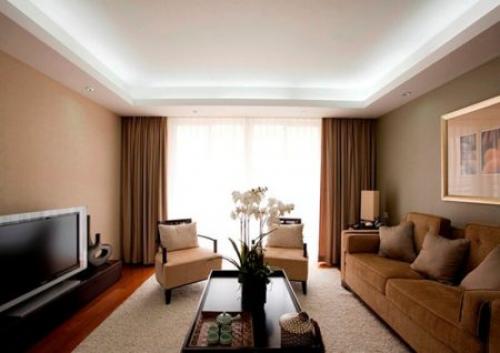 Натяжные потолки в зал 18 кв м. Комбинация с гипсокартоном