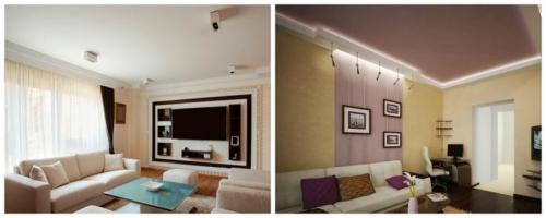 Натяжной потолок в зале. Плюсы и минусы 11