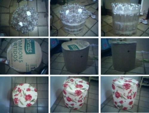 Можно ли использовать бутылку для создания поделки, которая будет использоваться в качестве подарка. Пуфик из пластиковых бутылок своими руками