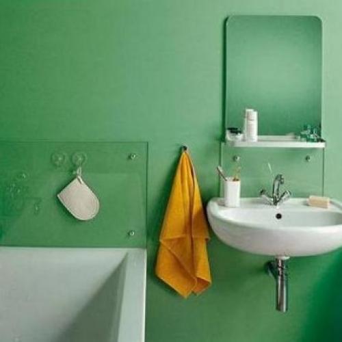 Альтернатива кафелю в ванной. Окрашивание стен и пола 16