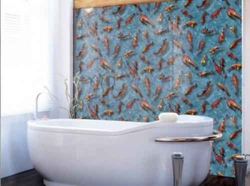 Альтернатива кафелю в ванной. Окрашивание стен и пола 17