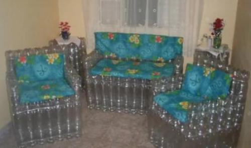 Как сделать диван из бутылок пластиковых. Как сделать диван из пластиковых бутылок