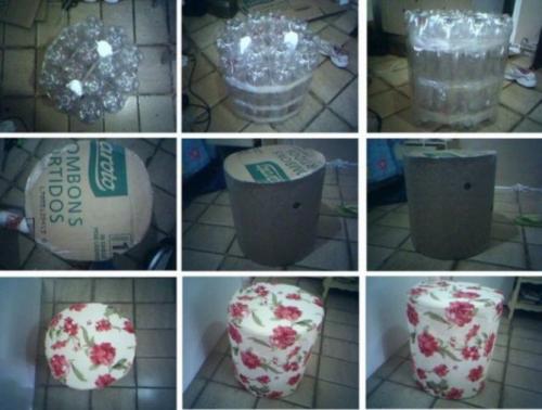 Сколько нужно бутылок для пуфика. Самостоятельное изготовление