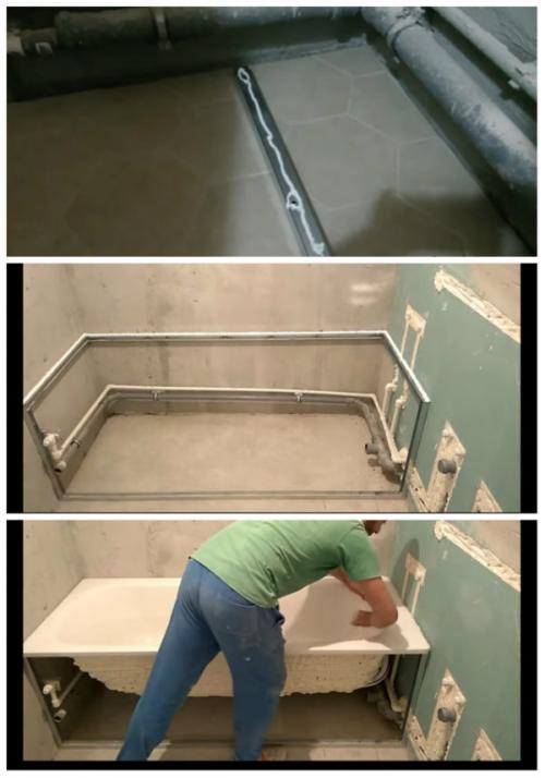 Установка ванны на профиль. Каркас из металлопрофиля