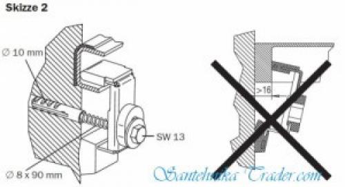 Якорь для крепления ванны к стене. Анкер для стальной ванны Kaldewei, особенности