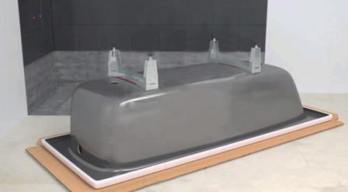 Как установить ванну на ножках. Как крепить ванну на кафельном полу на ножках с клейкой основой