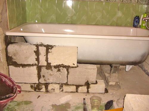 Как установить ванну на кирпичи. Установка стальной ванны на кирпичи: описание процесса