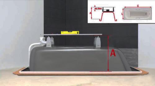Как установить ванну на ножках. Как крепить ванну на кафельном полу на ножках с клейкой основой