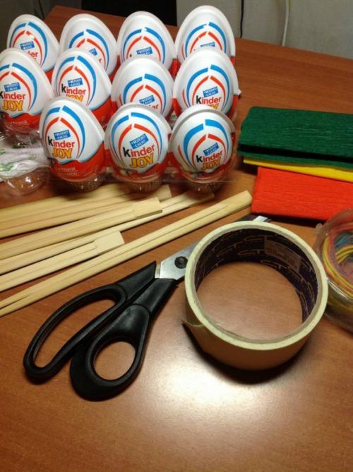 Поделки из Киндер яиц для сада. Милые зверюшки