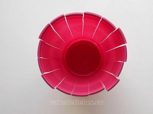 Корзинка и подставки для пасхальных яиц из лотка.  Корзиночка из пластикового стаканчика