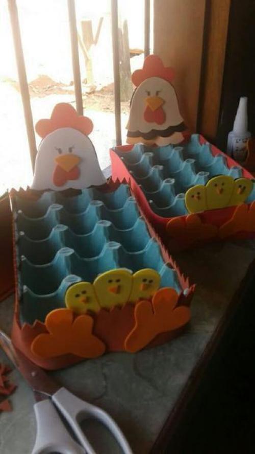 Поделки из упаковки от яиц на пасху. Пасхальные подставки для яиц из яичных лотков