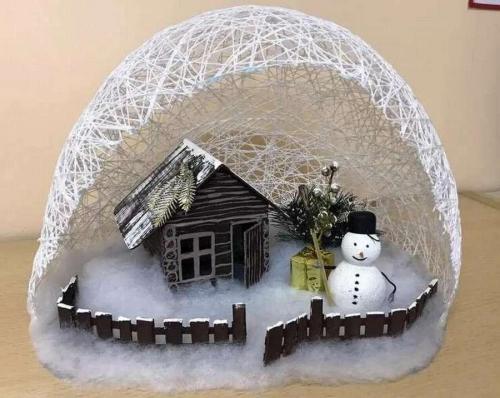 Новогодний домик из пенопласта: легко и быстро своими руками 01 Новогодний домик из пенопласта: легко и быстро своими руками 01