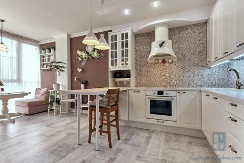 Маленькая угловая кухня с барной стойкой. Преимущества и недостатки