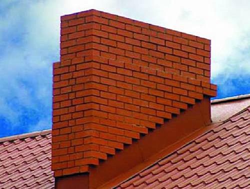 Проход печной трубы через крышу. Область установки дымохода