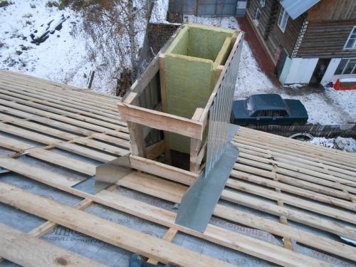 Как правильно вывести трубу через крышу. Вывод дымохода через утепленную крышу 05 Как правильно вывести трубу через крышу. Вывод дымохода через утепленную крышу 05