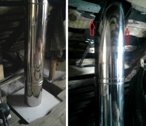 Проход сэндвич трубы через крышу. Как провести дымоход через кровлю