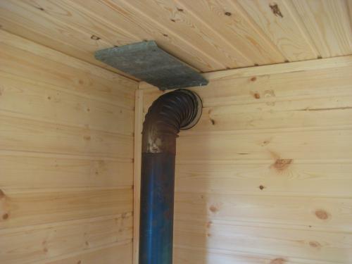 Проход трубы через крышу в бане. Устанавливаем дымоход