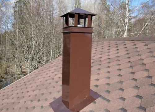 Отделка вокруг дымовой трубы. Отделка дымохода на крыше