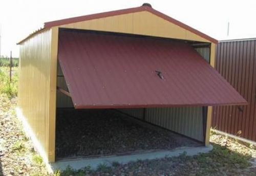 Ворота из профнастила для гаража. Ворота для гаража из профнастила